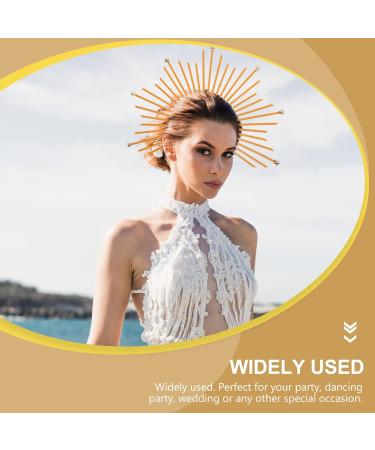 Gold Crown Headband Halo Crown Headband Spiked Greek Headband Sunburst Headpiece Star Goddess Headpiece DIY Costume Hair Accessory for Halloween Wedding Birthday Party Golden - Buy Online on GoSupps.com