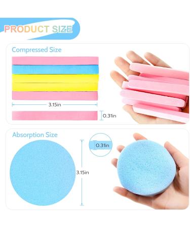 120 Pieces Compressed Facial Sponges - Professional Makeup Removal Exfoliating Spa Cleaning Sponges (Yellow Pink Blue - Buy Online on GoSupps.com