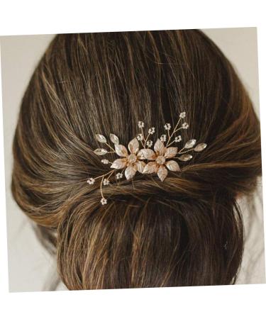 Beavorty flower hair comb bride hair comb clip wedding guest gold headband shiny metal headband bridal headdress sparking hair hoops crystal wedding headdress decorate Miss manual - Buy Online on GoSupps.com