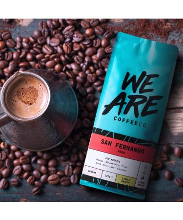 Coffee Ground for Cafetiere 227g Bag Peru Ground Coffee Chocolate Caramel & Fruits Notes 100% Arabica Light Roast Speciality Freshly Roasted Single Origin (We Are Coffee Co) Ground Cafetiere 227 g (Pack of 1) - Buy Online on GoSupps.com