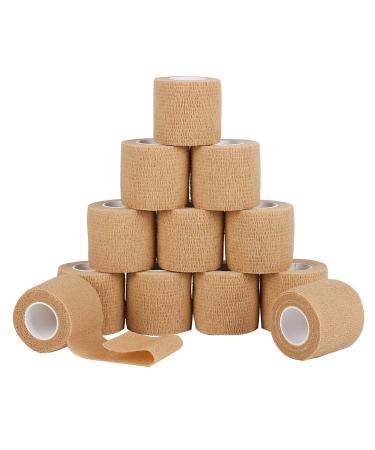 12 Pack Self Adherent Cohesive Wrap Bandages 2 Inches X 5 Yards,First Aid Tape, Elastic Self Adhesive Tape, Athletic, Sports wrap Tape, Bandage Wrap for Sports, Wrist, Skin Colour Athletic Tape 12 Count (Pack of 1) - Buy Online on GoSupps.com