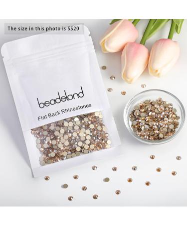 Beadsland 1440 Pcs Golden Champagne SS20 Flat Back Rhinestones - Nail Crystals for Nail Art | High-Quality Craft Supplies - Buy Online on GoSupps.com