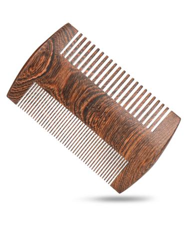 H&S Wooden Beard Comb Anti Static Moustache Pocket Comb Wood Coffee Sandalwood for Men