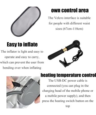 RKXKJ Inflatable Waist Support - Adjustable Lumbar Spine Protection with 2 Temperature Levels for Hot Moxibustion Physiotherapy - Buy Online on GoSupps.com