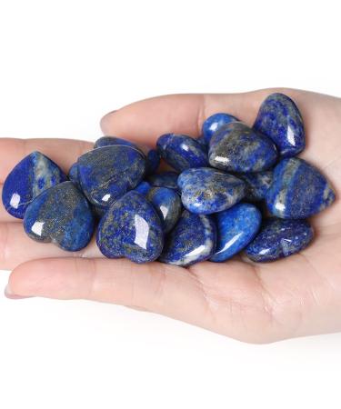 XIANNVXI 10 Pcs Lapis Lazuli Crystals Heart Natural Lapis Lazuli Crystals Gemstones Set Polished Love Palm Pocket Stones Reiki Crystal Beginners Gifts Blue - Lapis Lazuli