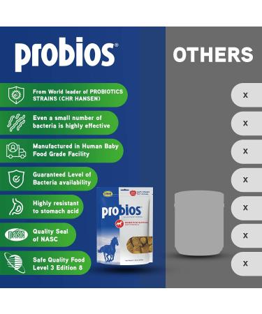 Probios Horse Soft Chews Apple Flavor 1.32 lbs (600g) - Digestive Support for Horses - Buy Online on GoSupps.com
