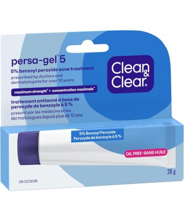 Clean & Clear Persa-Gel 5 Oil-Free Acne Spot Treatment with Maximum Strength 5% Benzoyl Peroxide Topical Pimple & Acne Medication for Face Acne Fragrance-Free 28g Acne Treatment - Maximum Strength - Buy Online on GoSupps.com