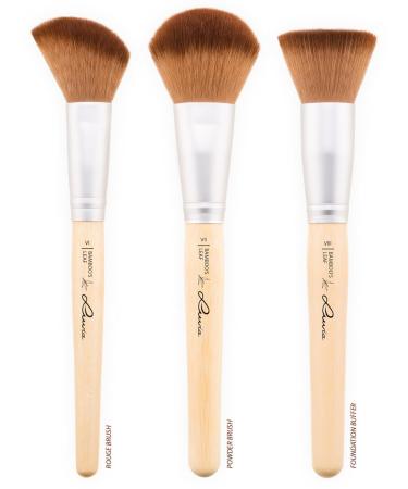 Luvia Cosmetics Bamboo Leaf Makeup Brush Set | 8 Sustainable Bamboo Brushes & Linen Storage Bag | Vegan & Allergy-Friendly - Buy Online on GoSupps.com