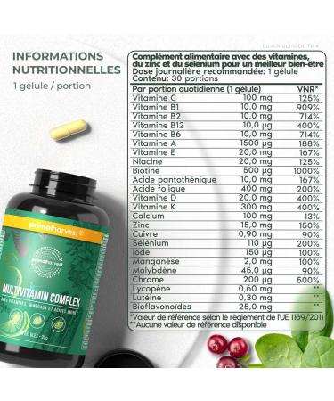 Primal Harvest Multivitamin tablets (60 servings) - High dosed - Multivitamin capsules with essential vitamins - Vitamins A C D K and minerals such as biotin zinc acid - Buy Online on GoSupps.com