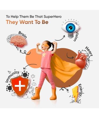 Multivitamin for Kids - 120 Natural Raspberry & Orange Flavour Chewable Gummies (2 Month Supply) - Low-Sugar Childrens Multivitamins with Zinc & Omega 3 6 & 9 - Vegetarian Vitamins for Kids Multivitamin Gummies - Buy Online on GoSupps.com