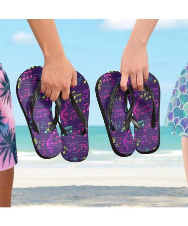 Buy Mnsruu Purple Flip-Flops with Abstract Music Note Key | XL Size for Home Hotel Spa & Travel - Unisex Comfort - Buy Online on GoSupps.com