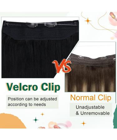 Easyouth Jet Black Invisible Wire Hair Extensions - 16 Inch Human Hair 80g #1 - Buy Online on GoSupps.com