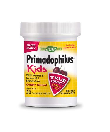 Nature's Way Primadophilus Kids Cherry Flavored 3 Billion CFU 30 Chewable Tablets