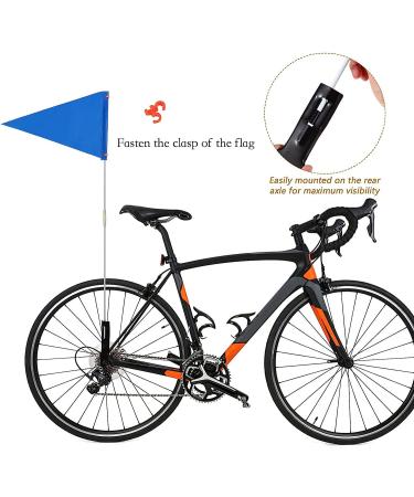 Bike Safety Flag - Blue Fiberglass Pole for Bicycles & ATVs - Buy Online on GoSupps.com