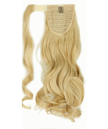 Real Hair Clip In Ponytail Extension - Golden Mix Bleach Blonde Wavy Pferdeschwanz Hair Piece (17 inches) - Buy Online on GoSupps.com