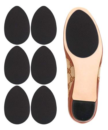 Dr. Shoesert Non-Slip Shoes Pads Adhesive Shoe Sole Protectors, High Heels Anti-Slip Shoe Grips (Black - 3 Pairs)