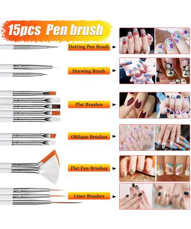 JOYJULY Nail Art Kit for Beginners - 28 Piece Set with Brushes, Dotting Tools, Stickers, Foil Tape, Rhinestones, and Tweezers in White - Buy Online on GoSupps.com