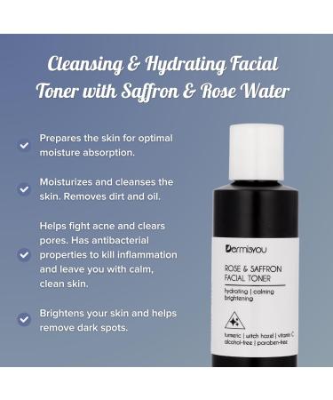 Best Facial Toner with Rose Saffron & Witch Hazel - Alcohol-Free Vitamin C & Turmeric Formula - 4 oz - Buy Online on GoSupps.com