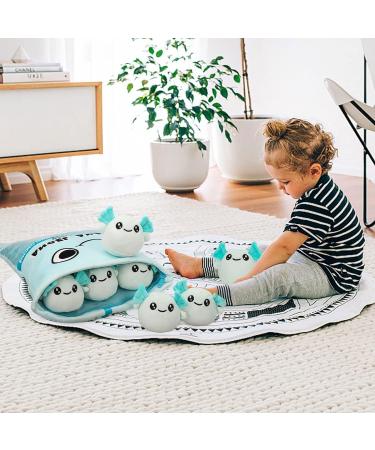HXPLN Cute Snack Pillow Axolotl Plush Doll - Kawaii Pudding Cushion Gift for Kids - 6 Blue Axolotls Included - Buy Online on GoSupps.com