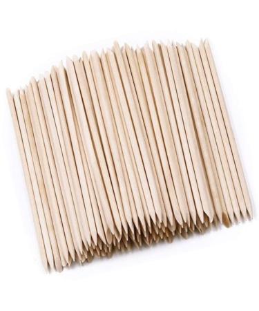 Natury Nails 50 Pieces Orange Wooden Sticks 11 cm for Manicures Pedicures Nail Art and Crafts