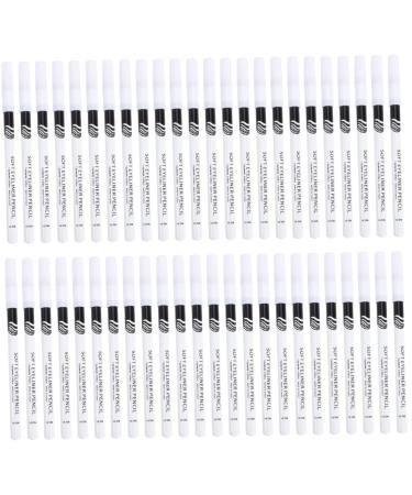 WOONEKY 48 Pcs Eyeliner Pencil Eye Makeup Kit Cosmetic Pencil White Lying Silkworm Pencil Liquid Wooden Pole