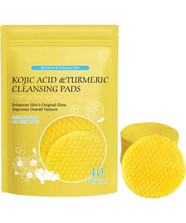 40 Pieces Kojic-Acid & Turmeric Pads - Turmeric Kojic Cleansing Pads | Hydrating & Moisturizing Kojic-Acid And Turmeric Cleansing Pads | Turmeric Cleansing Sponges for Men Women - Buy Online on GoSupps.com