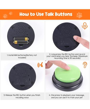 Reaque Buzzer for Dogs - Pack of 4 Interactive Sound Buttons with Recording Function for Training & Communication - Buy Online on GoSupps.com