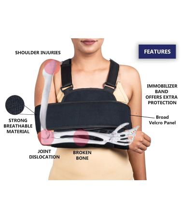 WC Arm Sling Shoulder Immobilizer - Fully Adjustable Rotator Cuff Support & Brace for Quick Recovery - Men & Women (Size 42-56 - Buy Online on GoSupps.com