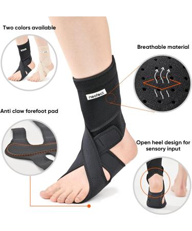 NEOFECT Drop Foot Brace Black Left - AFO Foot Drop Brace for Walking, Stroke Recovery Equipment - Adjustable Ankle Brace - Buy Online on GoSupps.com