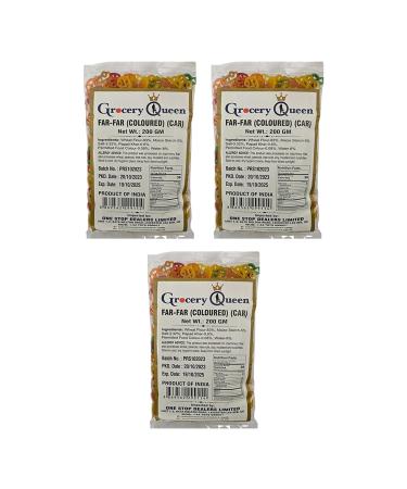 One Stop Dealers Far Far (Fryums) (200 Gram) - A Flaky Crispy And A Bit Sweet And Salty In Taste Vibrant Snacks Either Eaten As A Snacks Or Served To Accompany A Meal (Colored Car Pack of 3)