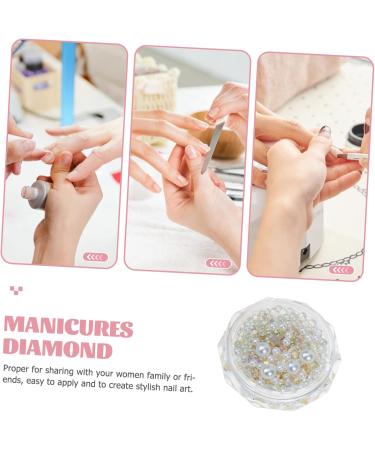 minkissy 8 Boxes Nail Accessory Half Round Imitation Pearls Floral Button up Diy Manicure Pearls White Silk Ribbon Crafts Decoration Floral Decorations Buttons Resin Detachable Supplies - Buy Online on GoSupps.com