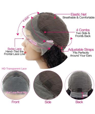 22 Inch Brazilian Wet and Wavy Lace Front Human Hair Wig for Black Women - 150% Density, Pre Plucked, Glueless Curly Frontal Wig - Buy Online on GoSupps.com