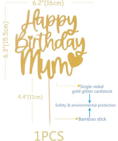 Happy Birthday Mum Cake Topper - Mom Happy Birthday Theme Party Cake Decoration Mother's Birthday Party Cake Topper - Buy Online on GoSupps.com