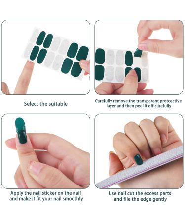 224 Pieces Nail Polish Stickers - Self-Adhesive Wraps for Women & Girls | Classic Solid and Glitter Designs with Nail File - Multicoloured - Buy Online on GoSupps.com