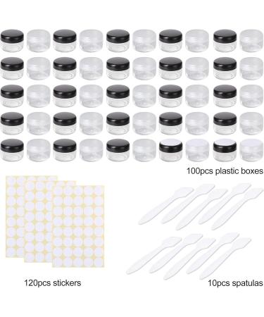 100 Pcs Mini Clear Cream Glass Cosmetic Bottles 5ml Empty Containers for Lip Balm Lotion | Transparent & Black Screw Cap | Ideal for Travel & Samples - Buy Online on GoSupps.com