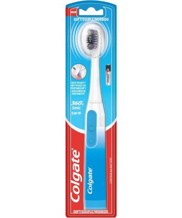 Colgate 360 Soft Toothbrush - Replaceable Brush Head with Batteries - International Shipping Available - Buy Online on GoSupps.com