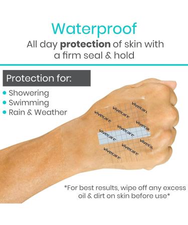 ViveCare Tattoo Aftercare Bandage Dressing 2 - Waterproof Transparent Wrap with Adherent Patches - 10 Yards Roll for Shower and Swim - Buy Online on GoSupps.com
