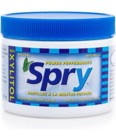 Spry Pastilles la Menthe Poivr e au Xylitol Sans Sucre Favorisent la Sant Buccale Stimulent la Salivation Contre la Mauvaise Haleine Sans OGM Sans Gluten 240 Count (Pack of 1) Peppermint 240 Count (Pack of 1) - Buy Online on GoSupps.com