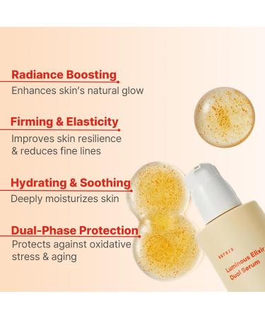 Luminous Elixir Dual Serum for Face with 5% of Vita 7 Complex Hyaluronic Acid Vitamin K3 & CoQ10 Sea buckthorn oil Hydrating & Skin Barrier Repair Anti-Redness Vegan Korean Skincare 50ml 1.69 Fl Oz (Pack of 1) - Buy Online on GoSupps.com