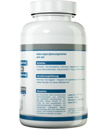 Health+ Iodine Capsules - 120 Potassium Iodide Capsules with 200 mcg Iodine - Essential Dietary Supplement for Daily Iodine Supply - Made in Germany - Buy Online on GoSupps.com
