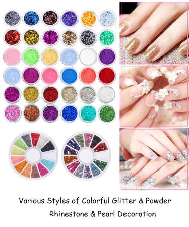 77 in 1 Acrylic Nail Kit Set - Professional Manicure Set with Nail Clipper, Brush, Dotting Pen, Rhinestone Decoration - Perfect for Valentine's Day! SHOP NOW! - Buy Online on GoSupps.com