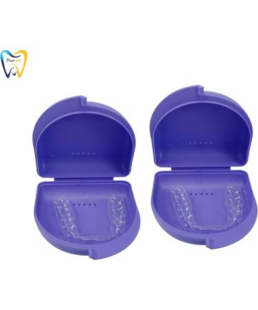 Dent Art Dental Orthodontic Retainer/Aligner Case/Box/Mouth Guard and Denture Storage with Vent Holes for Household | Office | Travel (Pack of 2 Voilet) Pack of 2 Voilet - Buy Online on GoSupps.com