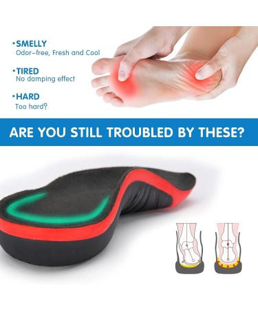 Sushn3D Plantar Fasciitis Insoles XL - Heavy Duty Arch Support Inserts for Men 10 1/2-13 - Pain Relief Orthotic with Shock Absorption for Running & Sports - Black - Buy Online on GoSupps.com