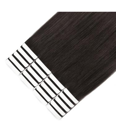 Six Star Hair 16 Black Tape Extensions - Real Human Hair 50g 20pcs Seamless Adhesive Strips #1B - Buy Online on GoSupps.com