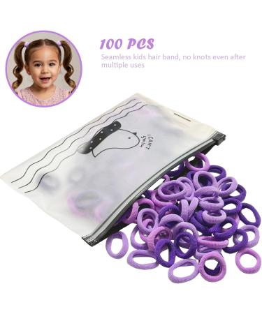 Cooetr 100 Pieces Baby Hair Elastics Elastics for Children Multicoloured Girls Hair Elastics Small and Soft Hair Girls Ponytails for Girls (Purple) - Buy Online on GoSupps.com