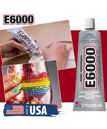 E6000 Industrial Strength Adhesive 3.7oz Tube with Snip Tip Applicator Tips and Dotting Stylus Pens Set - Buy Online on GoSupps.com
