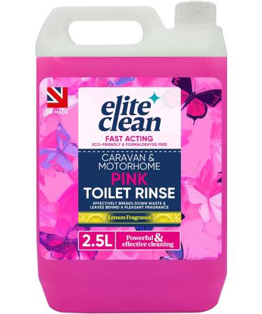 Elite Clean Caravan and Motorhome Toilet Cleaner | 2.5L Blue | Chemical Cleaning Fluid | 2.5L Pink Rinse Fluid Solution Cleaner | Motorhomes | Eco-Friendly | Formaldehyde Free - Buy Online on GoSupps.com