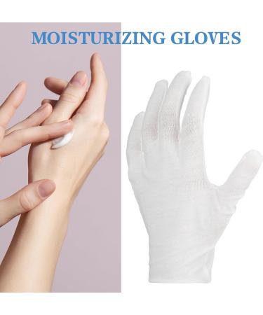 DSLQD Cotton Gloves 3 Pairs - White Moisturizing Eczema Gloves for Men and Women | Washable Hand Spa Gloves for Jewelry Inspection and Coin Handling | Size Medium - Buy Online on GoSupps.com