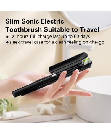 SARMOCARE Electric Toothbrush for Adults & Kids - 40000 VPM 2 Min Timer Waterproof Slim Travel Case & 6 Brush Heads - Rechargeable Sonic Toothbrush - Black - Buy Online on GoSupps.com