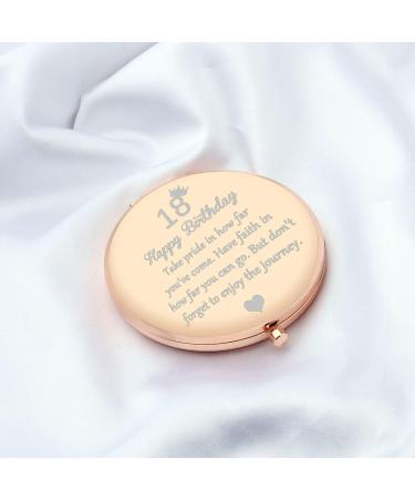 BNQL 18 Birthday Mirror - Happy 18th Birthday Gifts for Her - Turning 18th Inspirational Gifts - 2-Sided Mirror 1x 2x Magnification (Rose Gold) - Buy Online on GoSupps.com